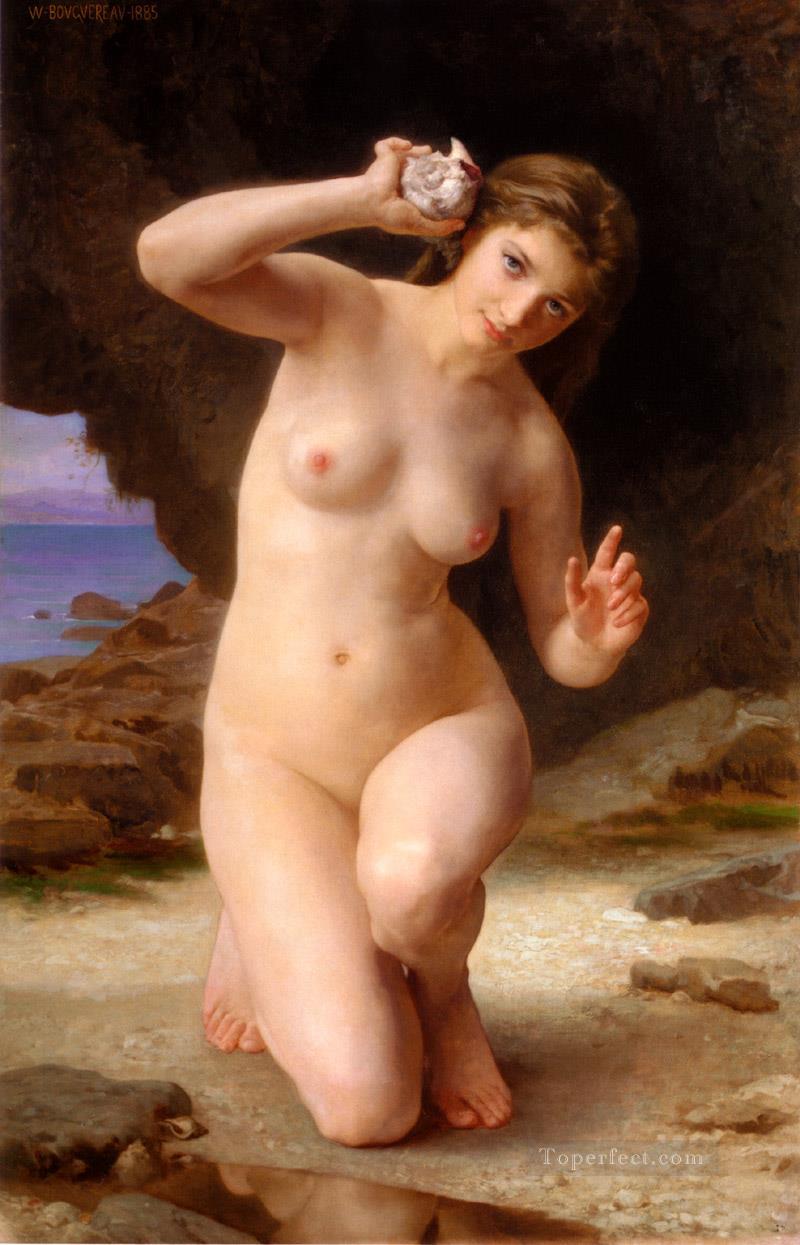 FemmeAuCoquillage 1885 ウィリアム・アドルフ・ブーグローのヌード油絵